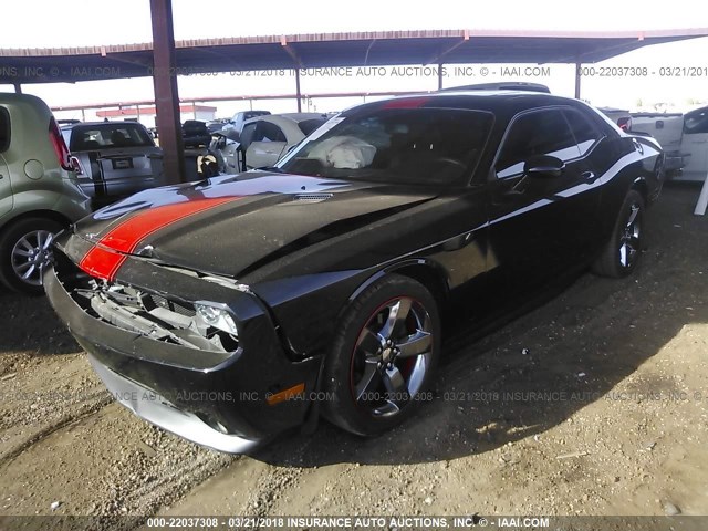 2C3CDYAG3EH160750 - 2014 DODGE CHALLENGER SXT BLACK photo 2