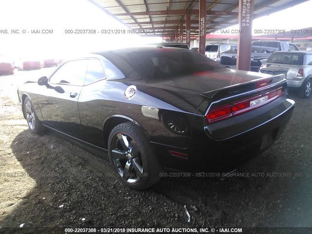 2C3CDYAG3EH160750 - 2014 DODGE CHALLENGER SXT BLACK photo 3