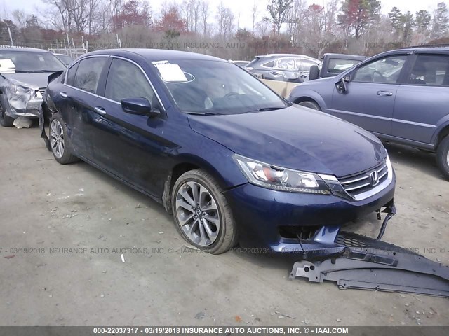 1HGCR2F57DA167605 - 2013 HONDA ACCORD SPORT ლურჯი ფოტო 1