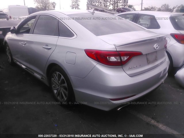 5NPE34AF9FH032206 - 2015 HYUNDAI SONATA SPORT/LIMITED SILVER photo 3