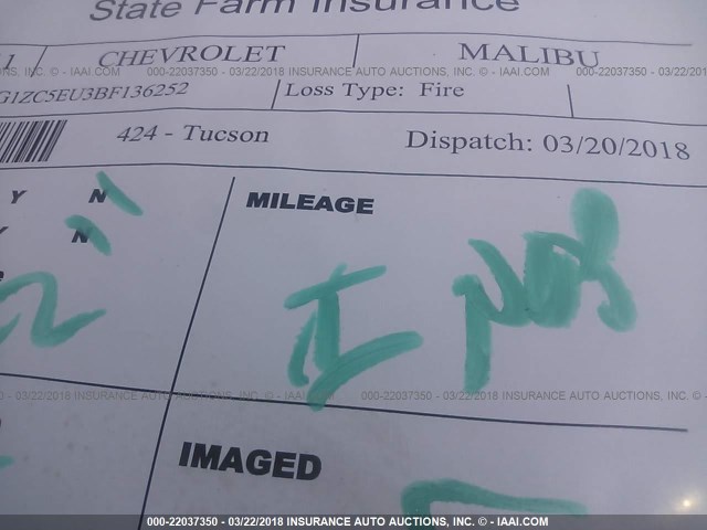 1G1ZC5EU3BF136252 - 2011 CHEVROLET MALIBU 1LT 黑色 照片 7
