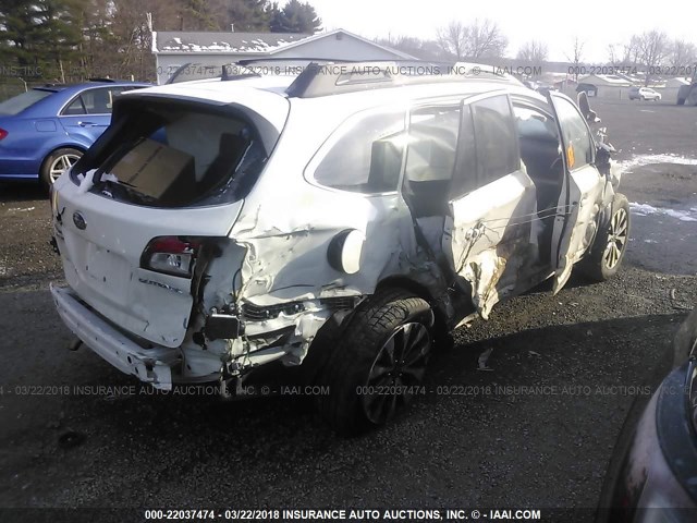 4S4BSBJCXG3263186 - 2016 SUBARU OUTBACK 2.5I LIMITED WHITE photo 4