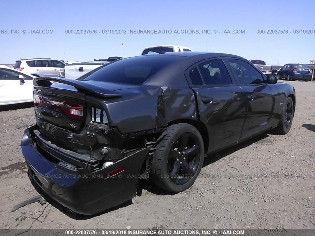 2C3CDXCT1EH333296 - 2014 DODGE CHARGER R/T GRAY photo 4