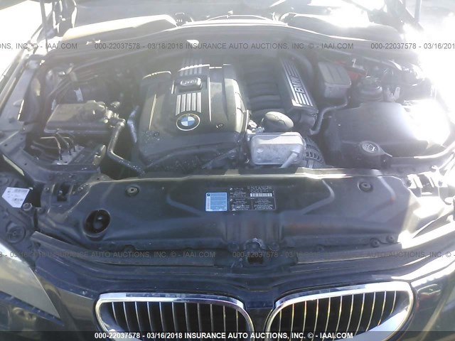 WBANU53508CT19839 - 2008 BMW 528 I BLACK photo 10