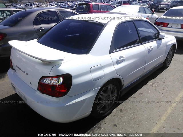 JF1GD29654H517524 - 2004 SUBARU IMPREZA WRX WHITE photo 4