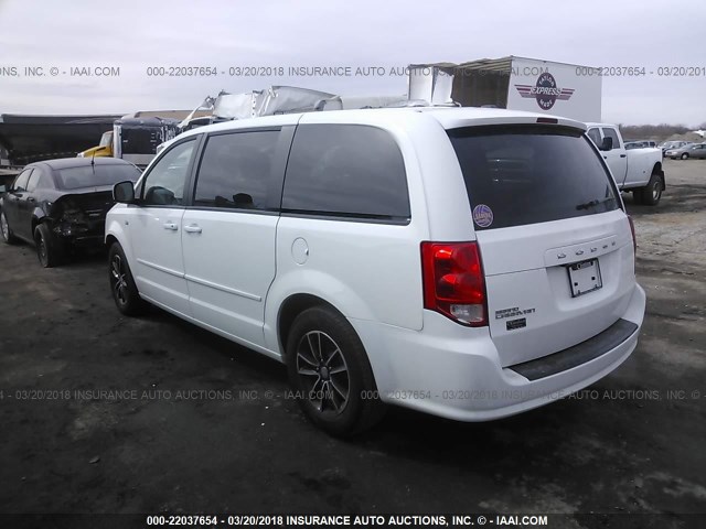 2C4RDGCG8ER366590 - 2014 DODGE GRAND CARAVAN SXT WHITE photo 3