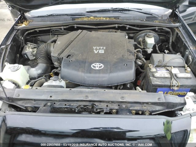 5TETU62N38Z521156 - 2008 TOYOTA TACOMA PRERUNNER ACCESS CAB BLACK photo 10
