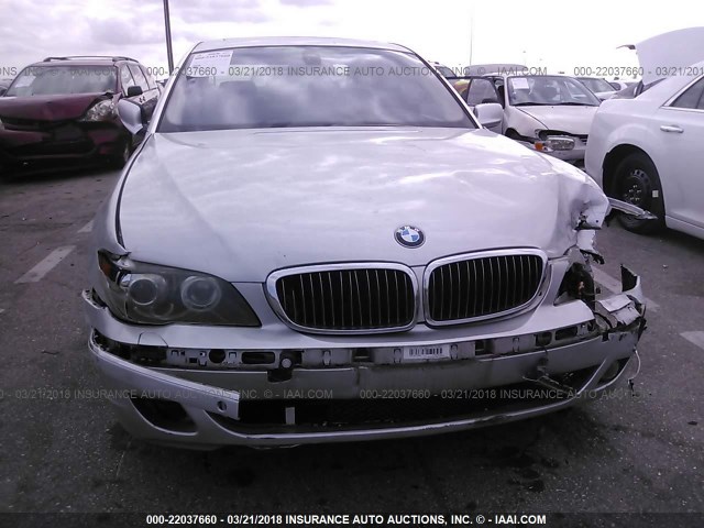 WBAHN83527DT72448 - 2007 BMW 750 SILVER photo 6