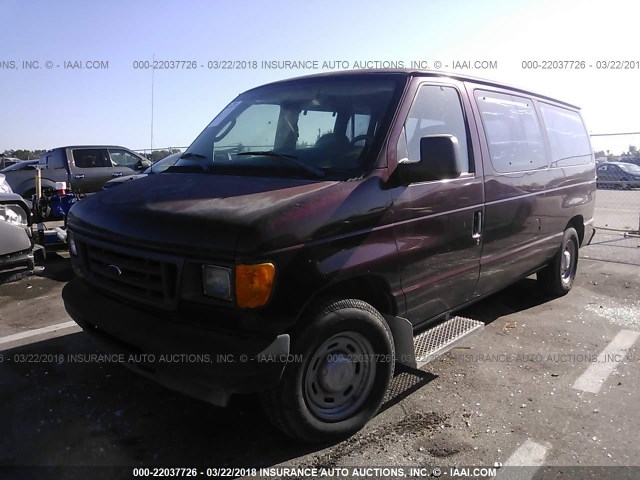 1FMRE11W74HA50415 - 2004 FORD ECONOLINE E150 WAGON BURGUNDY photo 2