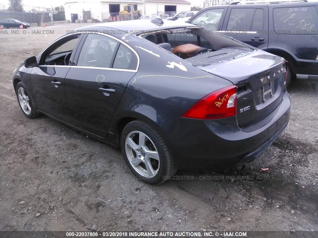 YV1622FS9C2129205 - 2012 VOLVO S60 T5 GRAY photo 3