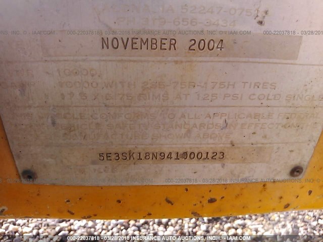 5E3SK18N941000123 - 2004 WHEELER STEEL WORKS OTHER  黑色 照片 9