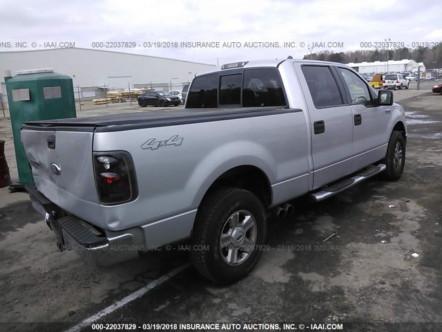 1FTPW14V07FA25559 - 2007 FORD F150 SUPERCREW SILVER photo 4