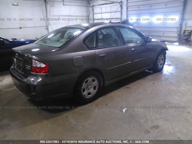 4S3BL616597219675 - 2009 SUBARU LEGACY 2.5I BROWN photo 4