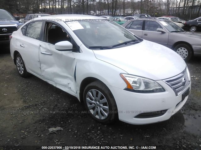 3N1AB7AP1FL687913 - 2015 NISSAN SENTRA S/SV/SR/SL WHITE photo 1