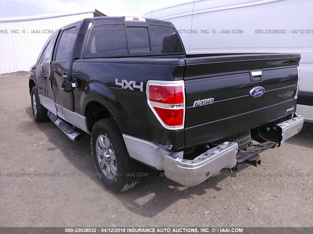 1FTFW1EF1CFA55795 - 2012 FORD F150 SUPERCREW BLACK photo 3