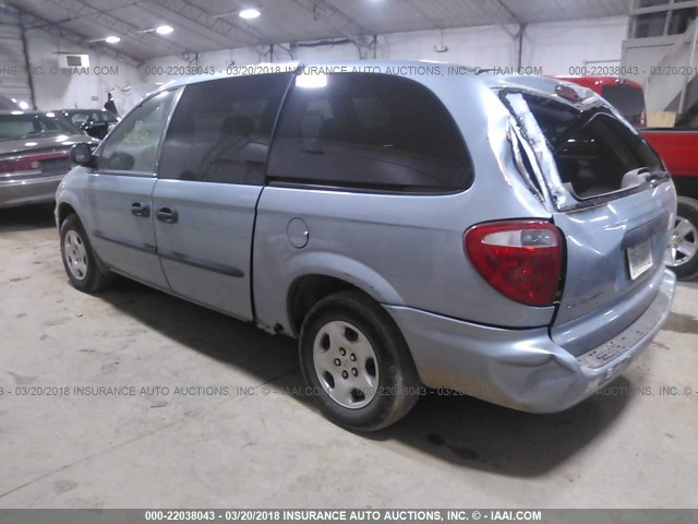 1D4GP24393B116092 - 2003 DODGE GRAND CARAVAN SE BLUE photo 3