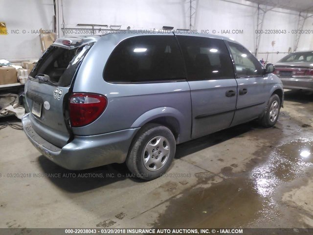 1D4GP24393B116092 - 2003 DODGE GRAND CARAVAN SE BLUE photo 4