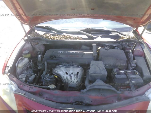 4T1BE46K88U248684 - 2008 TOYOTA CAMRY CE/LE/XLE/SE RED photo 10