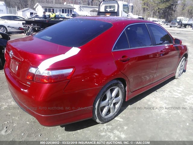 4T1BE46K88U248684 - 2008 TOYOTA CAMRY CE/LE/XLE/SE RED photo 4