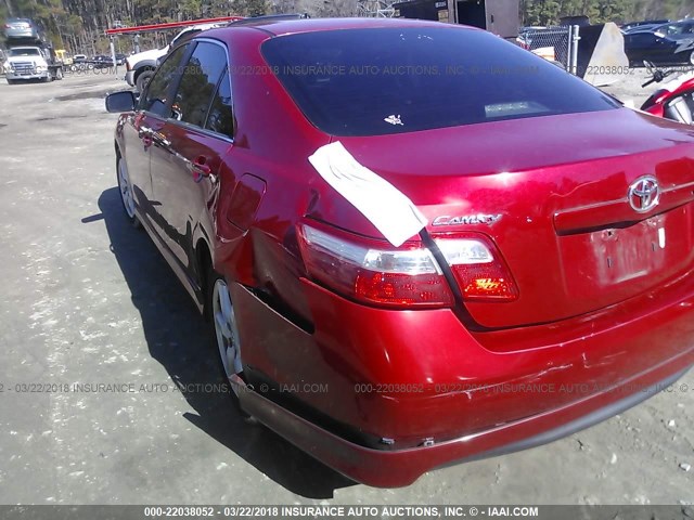 4T1BE46K88U248684 - 2008 TOYOTA CAMRY CE/LE/XLE/SE RED photo 6