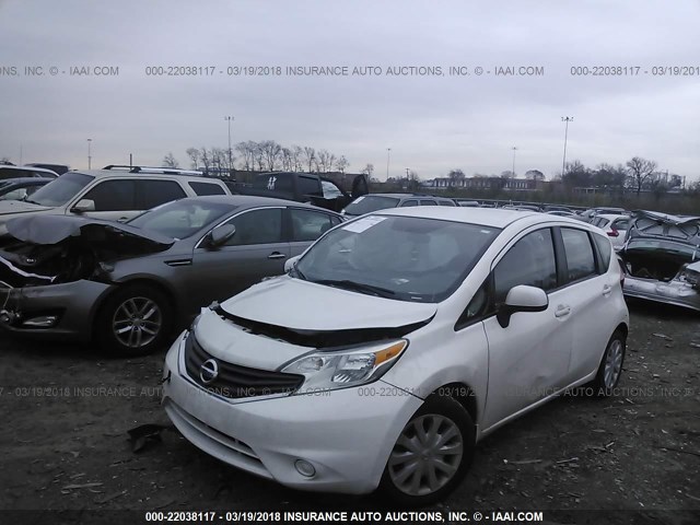 3N1CE2CP8EL408729 - 2014 NISSAN VERSA NOTE S/S PLUS/SV/SL WHITE photo 2