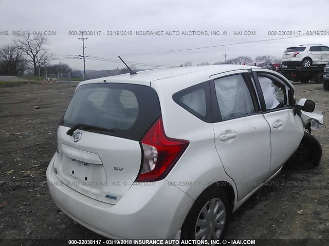 3N1CE2CP8EL408729 - 2014 NISSAN VERSA NOTE S/S PLUS/SV/SL WHITE photo 4