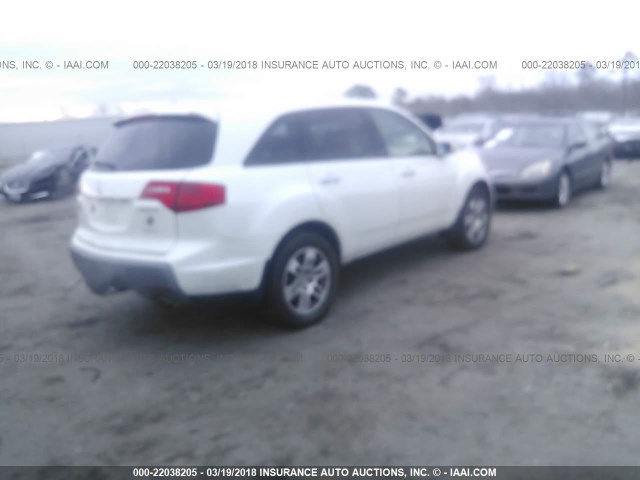 2HNYD28679H503295 - 2009 ACURA MDX TECHNOLOGY WHITE photo 4