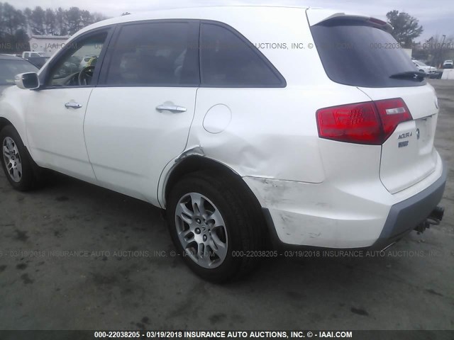 2HNYD28679H503295 - 2009 ACURA MDX TECHNOLOGY WHITE photo 6