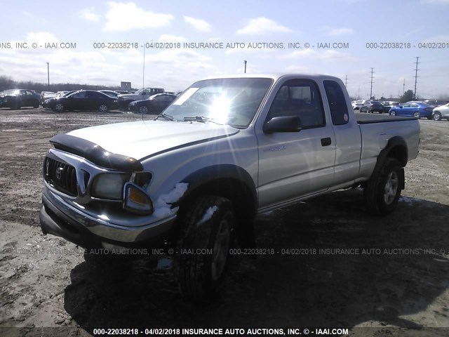 5TEWM72N21Z848463 - 2001 TOYOTA TACOMA XTRACAB SILVER photo 2