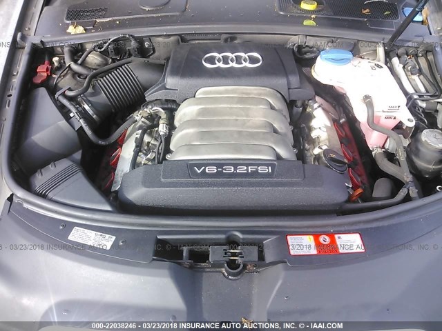 WAUDH74F48N145510 - 2008 AUDI A6 3.2 QUATTRO GRAY photo 10