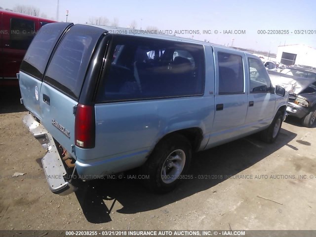 1GNEC16K0PJ339901 - 1993 CHEVROLET SUBURBAN C1500 BLUE photo 4