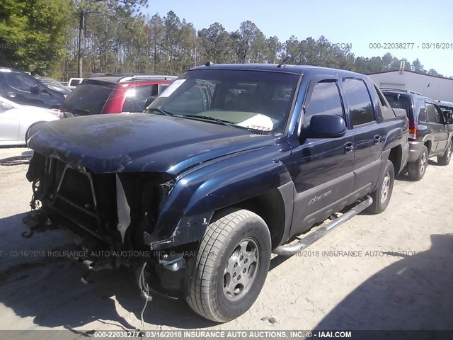 3GNEC12Z95G220858 - 2005 CHEVROLET AVALANCHE C1500 BLUE photo 2