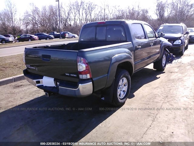 3TMLU42N69M026033 - 2009 TOYOTA TACOMA DOUBLE CAB GREEN photo 4