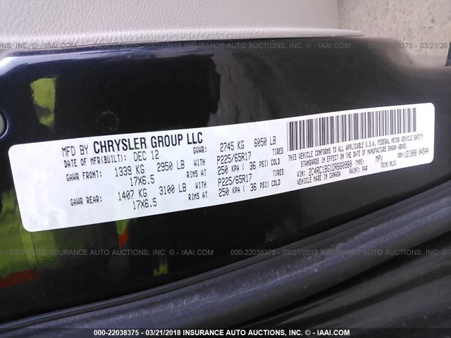 2C4RC1BG1DR660980 - 2013 CHRYSLER TOWN & COUNTRY TOURING GRAY photo 9