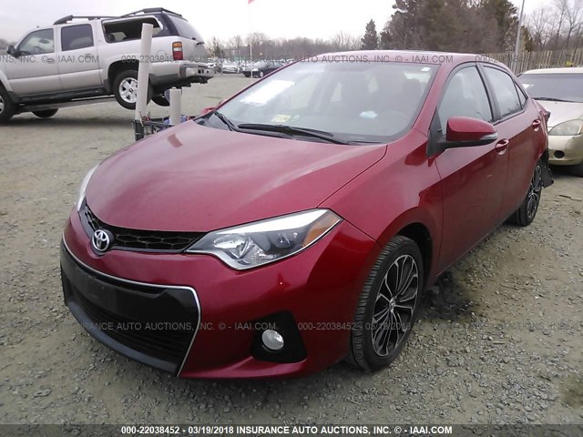 2T1BURHE4EC066792 - 2014 TOYOTA COROLLA L/LE/LE PLS/PRM/S/S PLS RED photo 2