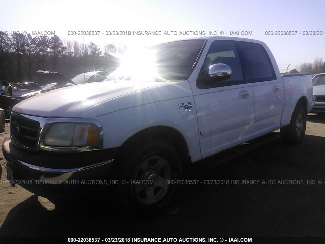 1FTRW07W31KA82554 - 2001 FORD F150 SUPERCREW WHITE photo 2