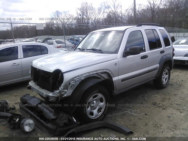 1J4GL48K97W575086 - 2007 JEEP LIBERTY SPORT Gümüş foto 2