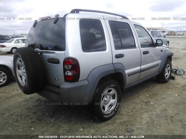 1J4GL48K97W575086 - 2007 JEEP LIBERTY SPORT Gümüş foto 4