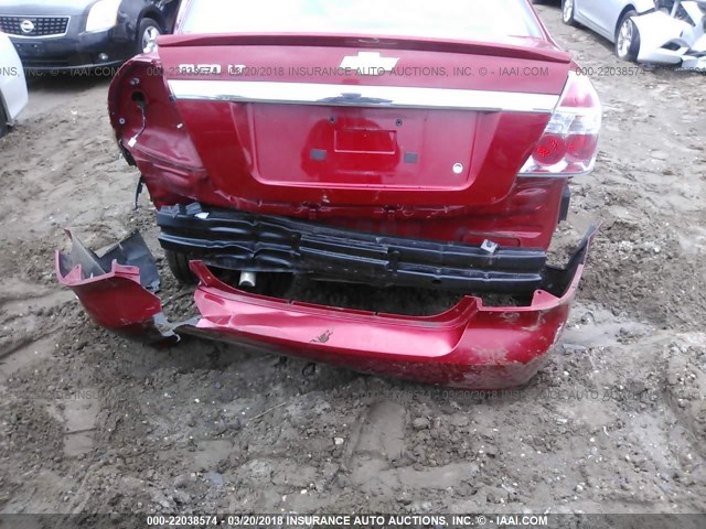 KL1TD5DE7BB120025 - 2011 CHEVROLET AVEO LS/LT 红色 照片 6