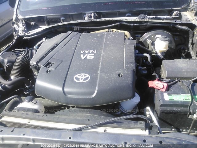 5TFJU4GN7EX061538 - 2014 TOYOTA TACOMA DOUBLE CAB PRERUNNER GRAY photo 10