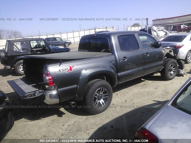 5TFJU4GN7EX061538 - 2014 TOYOTA TACOMA DOUBLE CAB PRERUNNER GRAY photo 4