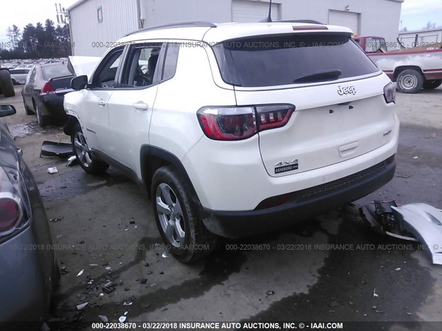 3C4NJDBB4JT114922 - 2018 JEEP COMPASS LATITUDE 白色 照片 3