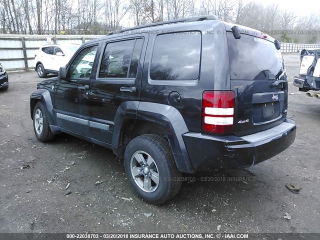 1J8GN28K48W206442 - 2008 JEEP LIBERTY SPORT BLACK photo 3