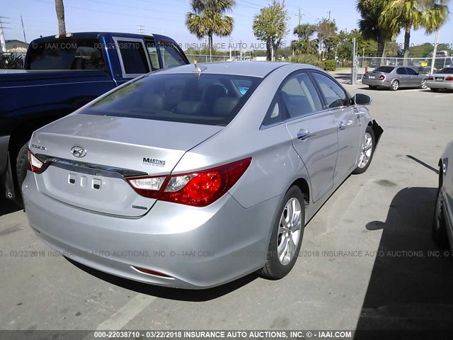 5NPEC4AC4BH001848 - 2011 HYUNDAI SONATA SE/LIMITED SILVER photo 4