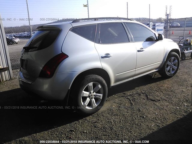 JN8AZ08T47W523316 - 2007 NISSAN MURANO SL/SE/S GRAY photo 4