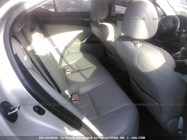 JTHCK262662001192 - 2006 LEXUS IS 250 SILVER photo 8