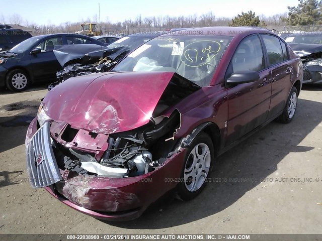 1G8AJ52F15Z170218 - 2005 SATURN ION LEVEL 2 RED photo 2