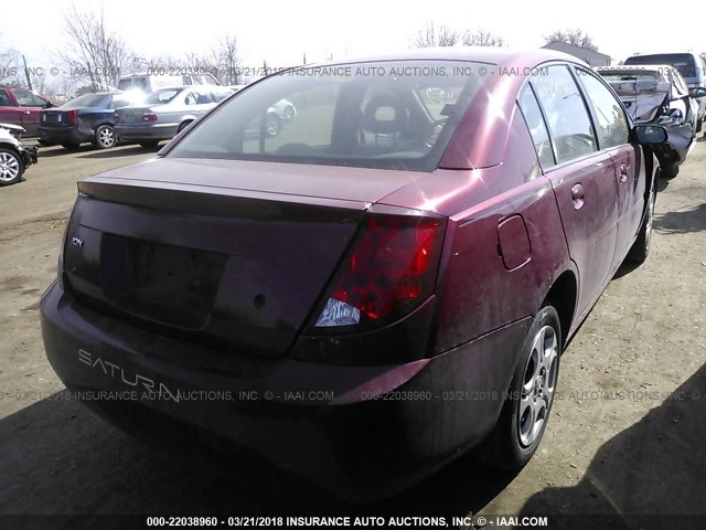 1G8AJ52F15Z170218 - 2005 SATURN ION LEVEL 2 RED photo 4