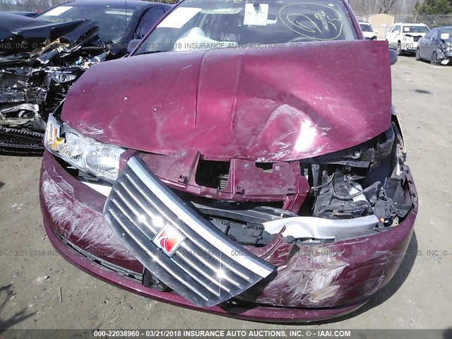 1G8AJ52F15Z170218 - 2005 SATURN ION LEVEL 2 RED photo 6