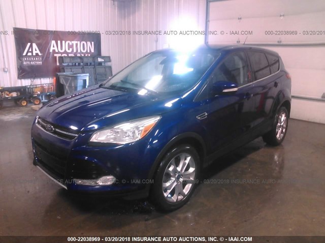 1FMCU9HX7DUB46624 - 2013 FORD ESCAPE SEL BLUE photo 2